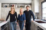 Krissy Lefebvre, left, and Ludo Lefebvre, right, pose in the redone kitchen with their designer Ginny Capo, who is based in Santa Monica.  Photo 3 of 8 in Chef Ludo Lefebvre's Modern Kitchen With Rustic Roots