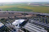 From an aerial view, the Grand Canopy mimics the texture of surrounding fields.