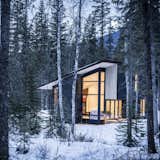 Form &amp; Forest have designed the ultimate modern cabin that you can actually rent! Surrounded by wilderness, the retreat sits on the Blaeberry River near Golden, British Columbia with vaulted ceilings in the living room that afford incredible views of the forest, mountains, and river.