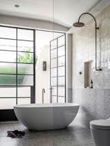 Bath Room, Freestanding Tub, Open Shower, Soaking Tub, and One Piece Toilet  Photo 6 of 11 in Raise the Roof by Luigi Rosselli Architects