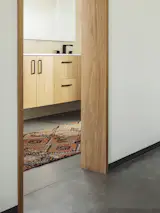 Detail of the door and floor trim