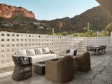 Breeze block screens the street to focus the view on Camelback Mountain