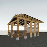 solar live roof structure / 3d design rendering