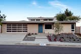 Outdoor, Front Yard, Walkways, Desert, Hardscapes, Trees, Small, Shrubs, Concrete, Horizontal, Post, and Landscape coastal midcentury modern // entry + drought-tolerant landscaping  Outdoor Small Shrubs Horizontal Landscape Photos from Niguel West Mid-century Modern