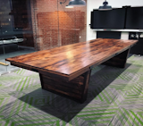 Custom conference table made for ERC Building Co. in Bentonville, AR. Made of reclaimed gum wood with a stain and poly finish. 