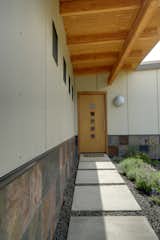 The Chinese characters in the door are: fire, earth, metal, water and wood.