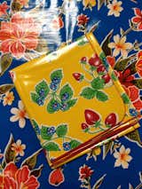 Hibiscus Blue and Forever Yellow prints  Photo 2 of 3 in Mexican oilcloth by Oilcloth and Chalkcloth