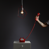 Filament Mini Pendant
Look on the bright side – me.

Crafted from a steel rod bent and twisted into shape, the Filament is a display of controlled chaos. Different finishes can be picked for the base and accent and different bulbs can be used to further personalize your piece. 

https://vermontmodern.com/products/151030