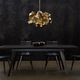 Cumulus Pendant
Cloudy with a chance of hot damn!

The Cumulus Pendant features 18 cut and folded plates of steel that filter and redirect the central light. Each leaf-like plate is articulated and can flutter at a touch. 

https://vermontmodern.com/products/131020