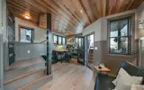 Lower deck entryway, office and sitting area.