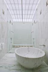 Bath, Freestanding, Enclosed, Ceiling, Recessed, and Stone Slab  Bath Enclosed Ceiling Stone Slab Photos from Oak Court