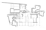 Contemporary floor plan of The Cazenave House or - in French - Maison Cazenave (becaus it was built for the Cazenave family) that showcases the artistic quality of the house. Some call it mid-century modern, some call it brutalist - the current owners call it a habitable sculpture.