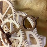 Wall Clock mounted on a rusted metal backdrop
