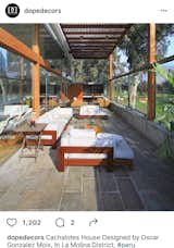 I like the seating for the simple, robust wooden frames. 

http://www.archdaily.com/432668/cachalotes-house-oscar-gonzalez-moix