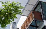 Slatted patterns repeat themselves around the home's exterior, providing continuity of design and a modern aesthetic.
