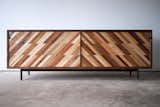 Patterned Credenza - 72" x 19" x 25"H. Urban Salvaged Oregon Black Walnut, mixed salvaged hardwoods, and blackened steel. Part of a 3-piece set just finished for a client in Houston, TX. 