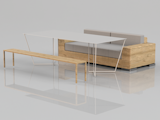 The original concept was a minimal dining table with a steel frame made from solid wire (not hollow tube) and a thin solid steel top.  It was to complement the form and colors of an existing sofa and bench the client had specified   Photo 7 of 7 in Custom Steel Dining Table - Chattanooga - 2015 by Greta de Parry