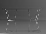 The profile was designed to be minimal and also reference our Camp Stools, which the client had previously purchased.  We did so by flipping the shape of the Camp Stool's frame upside down, removing some lines, and crossing others to open up legroom.