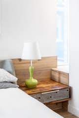 Bedroom, Bed, Night Stands, Lamps, Accent, Table, Light Hardwood, and Medium Hardwood Detail at bedside with window nook  Bedroom Table Lamps Night Stands Accent Photos from House Grace