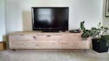 TV stand

Push open drawers and slow close drop down cabinet fronts.
White wash on Oak.