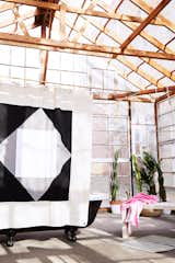 The Narlai--Night Ride 

100% GOTS certified organic cotton canvas curtain inspired by Americana quilting. This color-blocked shower curtain is constructed with durable denim hemming on the exterior and cotton-bound seams on the interior. Corners are rounded like those on an old sail.