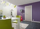 Modern interior "American Style" door against a purple wall. Perfect for a playful room. Get inspired -> www.bartelsdoors.com