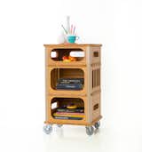 The Cubist File storage by Modify Furniture. The Cubist is a playful and mobile small storage unit that will follow you around the house. It's versatile function and cubic form are a tribute to midcentury modern design with a distinctly 21st century twist. Eco-friendly bamboo is hand-sanded and finished with low VOC oil-wax for a luxuriously silky finish that is earth and people-friendly. Skate-style casters add urban charm. 