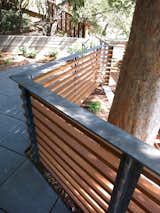  Hot dipped galvanized steel frame with black patina and wood slate railing