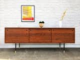 Roosevelt Credenza - Solid Cherry - Antique Cherry Finish - Metal Legs with Brass.