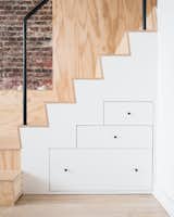 Built in drawers in plywood stair