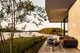 Cove room overhang and deck looking up river