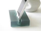 iphone groove- the translucent resin holder for mobile phones with modern minimalist aesthetics.