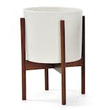 Modernica "Case Study Ceramic Planter with Wood Stand", $149