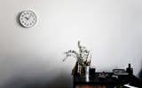 the founder clock in white