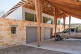 All the sheds, including the garage, have clerestory windows. The carport and garage can be emptied of cars and used as a large, covered space for outdoor parties. 