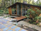 Exterior terrace, water channel, deck and window wall