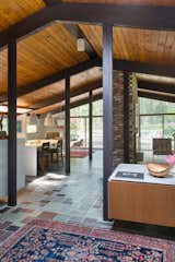Kitchen, living room and window wall