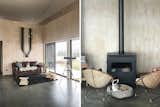 Living Room, Concrete Floor, Chair, Pendant Lighting, Sofa, and Wood Burning Fireplace  Photo 10 of 10 in Casa Hualle by Boutique