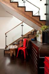 Staircase with constrasting trim.