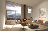 Living room rendering.