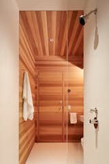 A sauna completes one of two bedrooms in the loft.