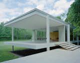 The Farnsworth House is devoid of ornamentation: even the entry stair does not have a hand rail, and not a bolt or weld can be seen.&nbsp;