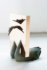 “Boolean” And (swans), 2017 
Nucleo_Piergiorgio Robino+Edoardo U. Trave
welded, polished, bronze plates on vintage sculpture
72 x 62 x 95h cm 
Unique piece