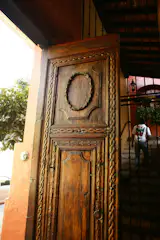 This is the main entry. The double doors are probably 10 feet high and 3 inches thick.
