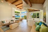Living room in Main House with 15 ft high ceilings and expansive ocean views &nbsp;