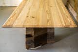 Organika table, reclaimed heart of pine and reclaimed oak. 
