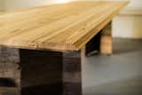 Organika table, reclaimed heart of pine and reclaimed oak. 