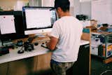 Grovemade founder Ken Tomita, hard at work from his standing desk.