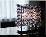Linea T crystal table lamp

While the ceiling application of the Linea model resembles numerous, sparkling icicles suspended from a roof, the range also includes a Linea table lamp and a wall mounted model, comprising a complete and versatile product range.