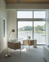Office, Desk, Chair, Study Room Type, Lamps, and Carpet Floor Master suite office  Photo 12 of 25 in Long Island Sound House by Sellars Lathrop Architects